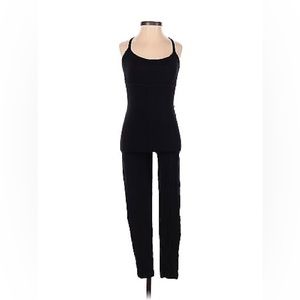 Offline by Aerie Real Me black strappy cross back jumpsuit unitard